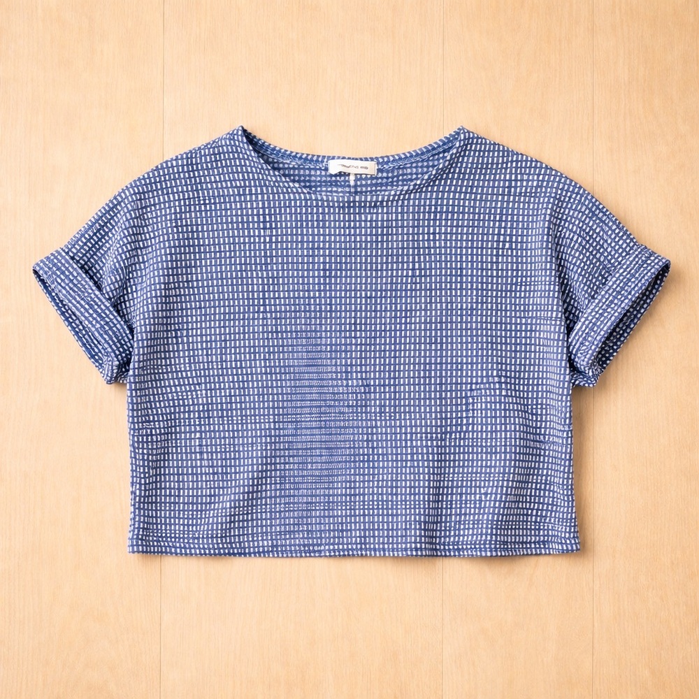 Caution To The Wind Blue and White Cropped Tee